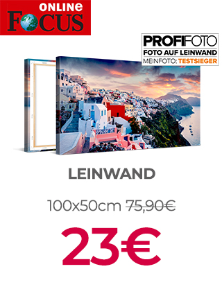 Deine Fotoleinwand in 100x50cm nur 23€